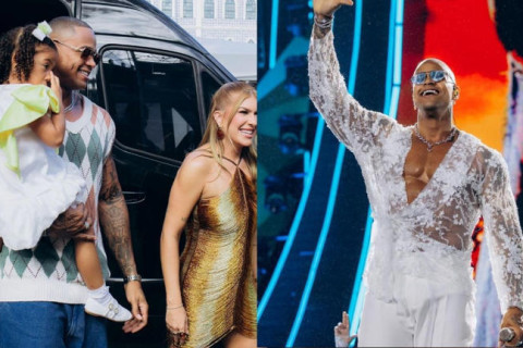 Léo Santana celebra 20 anos de carreira e lota praça em gravação