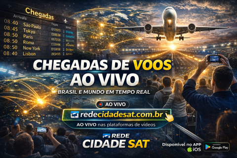 ✈️ Rede Cidade Sat mostra AO VIVO a chegada de voos nos aeroportos do Brasil e do mundo
