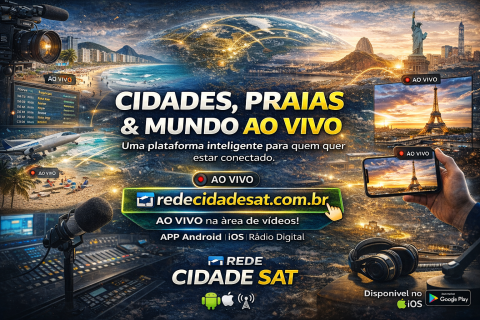 🌍📡 Rede Cidade Sat amplia cobertura ao vivo e mostra cidades, praias e pontos turísticos do Brasil e do mundo em tempo real