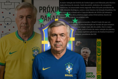 CBF anuncia Carlo Ancelotti para comando da Seleção Brasileira Técnico italiano deve estrear no dia 5 de junho, contra o Equador